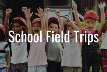 school children cheer while on a field trip